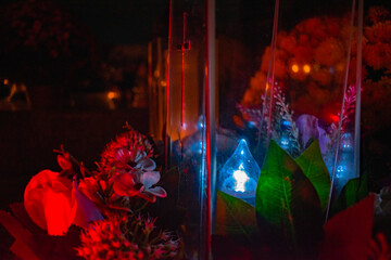 cementary candle in the night