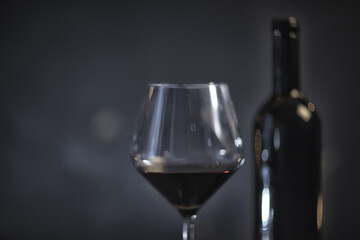 concept alcohol glass / beautiful glass, wine restaurant tasting aged wine