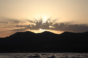 freedom heaven sunset in the mountains glory evening sun landscape powerfull horizen cloud light  Republic of Crimea