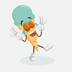 Ice cream Logo mascot happy pose