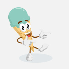 Ice cream Logo Mascot Hi pose