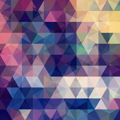 Triangle vector background. Can be used in cover design, book design, website background. Vector illustration. Blue, purple colors.