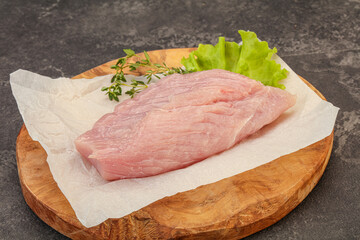 Raw turkey breast steak for cooking