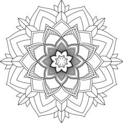 Easy Mandala coloring book simple and basic for beginners, seniors and children. Set of Mehndi flower pattern for Henna drawing and tattoo. Decoration in ethnic oriental, Indian style.
