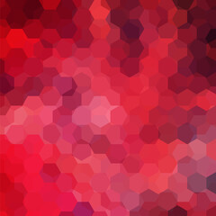Background of geometric shapes. Red mosaic pattern. Vector EPS 10. Vector illustration