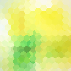 Fototapeta na wymiar Vector background with yellow, green hexagons. Can be used in cover design, book design, website background. Vector illustration