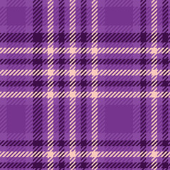 Tartan plaid seamless pattern in lilac colors. Checked pattern