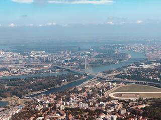 Belgrade, capital of Serbia, aerial panoramic view.
