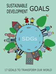 Sdgsをわかりやすくイメージした 国籍 年齢 性別が違う人たちが手を取りあうポスター風イラスト Wall Mural Yuko Sakuragi Sdgsをわかりやすくイメージした 国籍 年齢 性別が違う人たちが手を取りあうポスター風イラスト Wall Mural Yuko Sakuragi