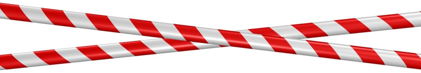 gekreuzte Absperrbänder - rot/weiß