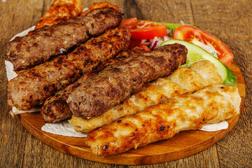 Tasty minced meat kebab set