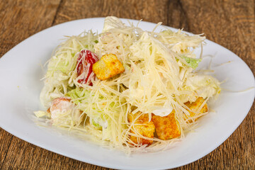 Caesar salad with chicken breast