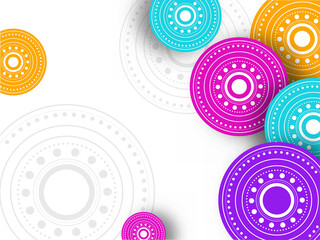 Colorful Mandala Pattern Decorated on White Background.