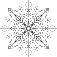 Easy Mandala coloring book simple and basic for beginners, seniors and children. Set of Mehndi flower pattern for Henna drawing and tattoo. Decoration in ethnic oriental, Indian style.