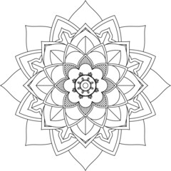 Easy Mandala coloring book simple and basic for beginners, seniors and children. Set of Mehndi flower pattern for Henna drawing and tattoo. Decoration in ethnic oriental, Indian style.