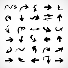  Vector set of hand-drawn arrows, elements for presentation