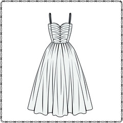 Editable fashion garment flat sketch for creating new designs