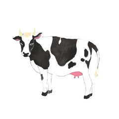 牛の水彩画風ベクターイラスト