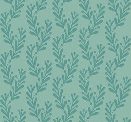Naklejka na ściany i meble Green leaves seamless vector pattern. Perfect as a coordinating design for fabric, napkins and wrapping paper.