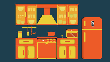 Isolated, Flat Design: Kitchen and utensils
