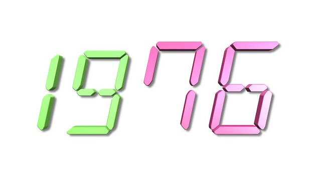 From 1970 To 2050 Countdown Loop. Choose Your Year: 2020, 2021, 2022, 2023&hellip; Clock Countdown Timer Digital. White Wallpaper With Shock Effects - 4K Ultra Animation

