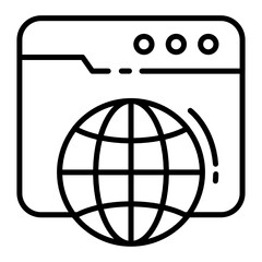 Internet Web Browser Concept Vector Icon Design, Cloud computing and Internet hosting services Symbol on White background