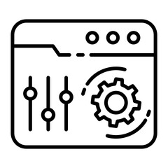 Browser Settings Concept, Internet Web Page Viewer Configuration Vector Icon Design, Cloud computing and Web hosting services Symbol on White background 