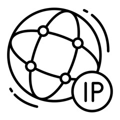 Internet Protocol address Concept, Sticky dynamic IP Vector Icon Design, Cloud computing and Web hosting services Symbol on White background 