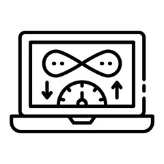 Unlimited Data Transfer Rate Concept, Unmetered Bandwidth Vector Icon Design, Cloud computing and Web Hosting services Symbol on White background 