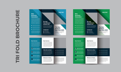 Abstract Business tri-fold brochure template design with A4 size layout with Vector illustration.