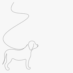 Puppy dog line drawing. Vector illustration