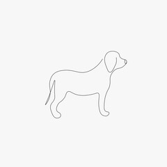 Puppy dog on-white background. Vector illustration