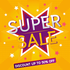 Super sale abstract background with text 