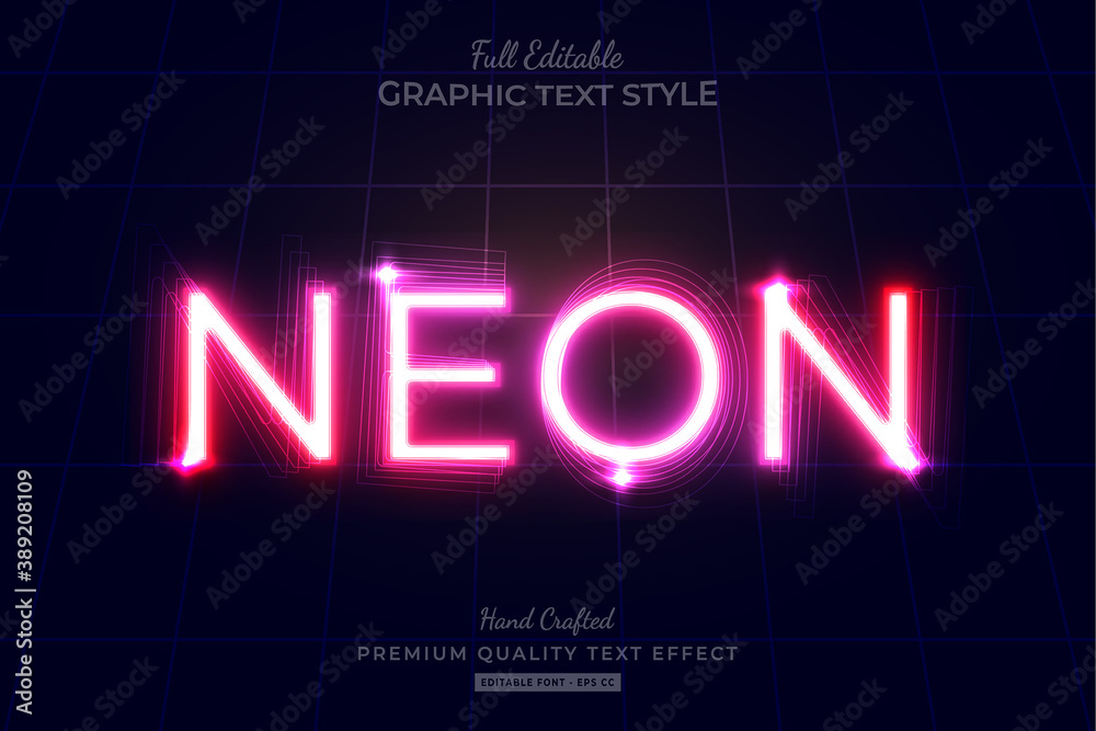 Poster neon pink editable text effect