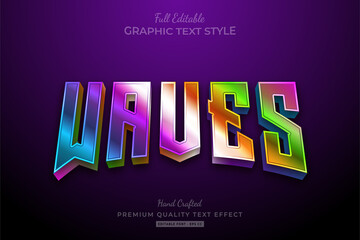 Waves Gradient 80's Editable Text Effect
