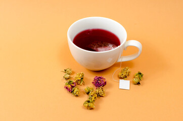 Cup with tea on the table