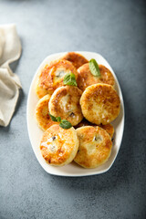 Traditional Russian cottage cheese cakes