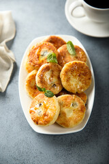 Traditional Russian cottage cheese cakes