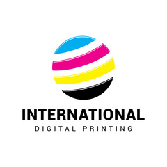 Digital print logo icon vector template.