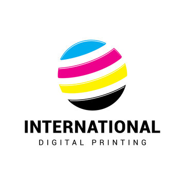 Digital print logo icon vector template.