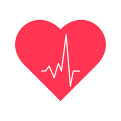 Heartbeat simple icon - cardiogram healthcare vector illustration.