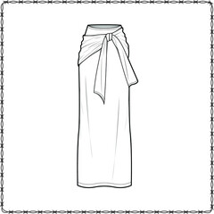 skirts dress editable fashion flat sketch for creating new designs mockup