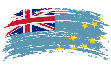 Tuvalu flag in grunge brush stroke, vector