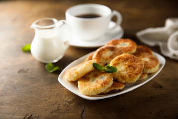 Traditional Russian cottage cheese cakes