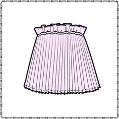skirts dress editable fashion flat sketch for creating new designs mockup