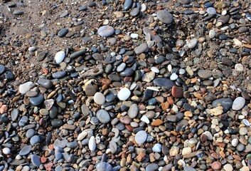 Colorful pebbles on the beach