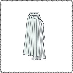 skirts dress editable fashion flat sketch for creating new designs mockup