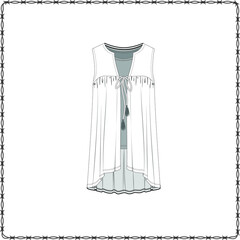 women dress editable fashion flat sketch for creating new designs mockup