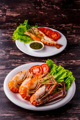 Baked shrimp tasty seafood