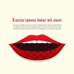The whisper, sensual red lip woman symbol